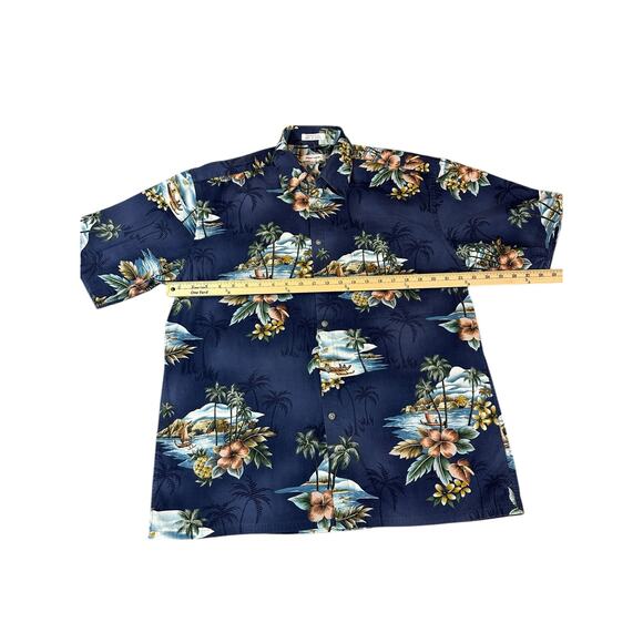 Pierre Cardin Men’s Floral Hawaiian Button Down Shirt, L - Picture 5 of 5